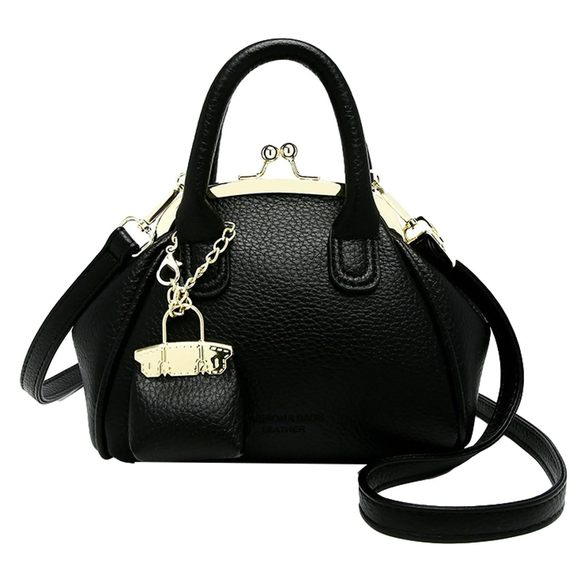 Mini Kiss Lock Pu Leather Satchel Style Handbag Small Shoulder o_o - Picture 1 of 7